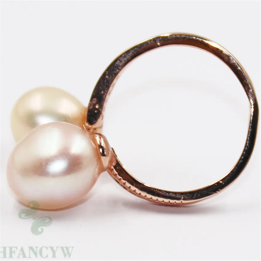 

10-12mm White Baroque Pearl Silver Rings girl Elegant Diy AAA Gorgeous handmade Fashion Flawless mesmerizing wedding Classic