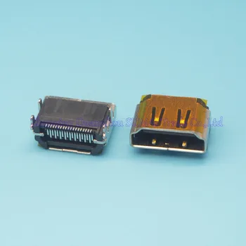 

100pcs/lot High Quality HDMI female Jack 19pin Connector socket 4 fixed foot SMD for HD equipment Free shipping