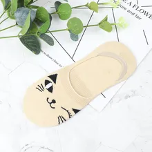 1 пара, женские невидимые летние носки для пеших прогулок, хлопковые носки с рисунком смайлика, кота, дизайнерские носки-лодочки, укороченные носки для девочек