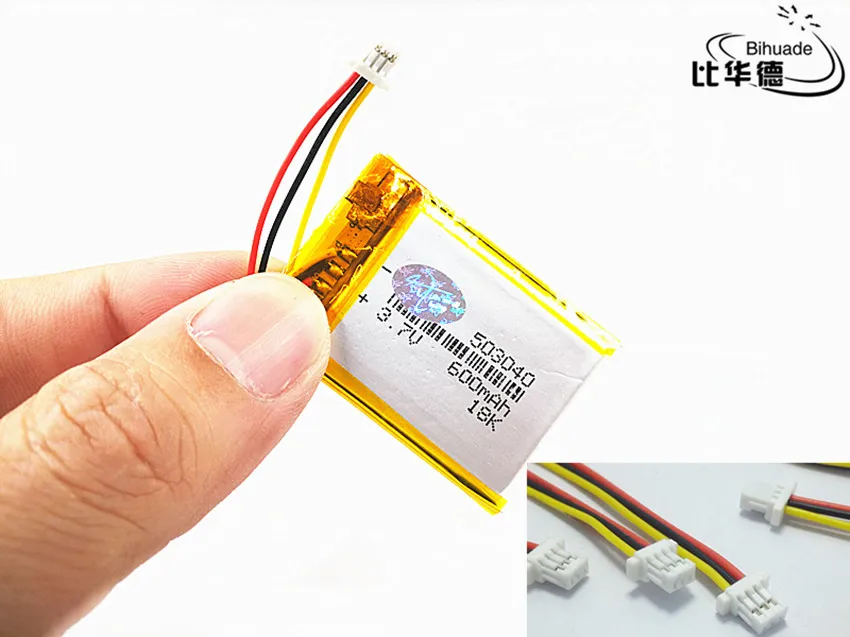 

JST PH 1.0mm 3 pin Good Qulity 3.7V,600mAH 503040 Polymer lithium ion / Li-ion battery for tablet pc BANK,GPS,mp3,mp4