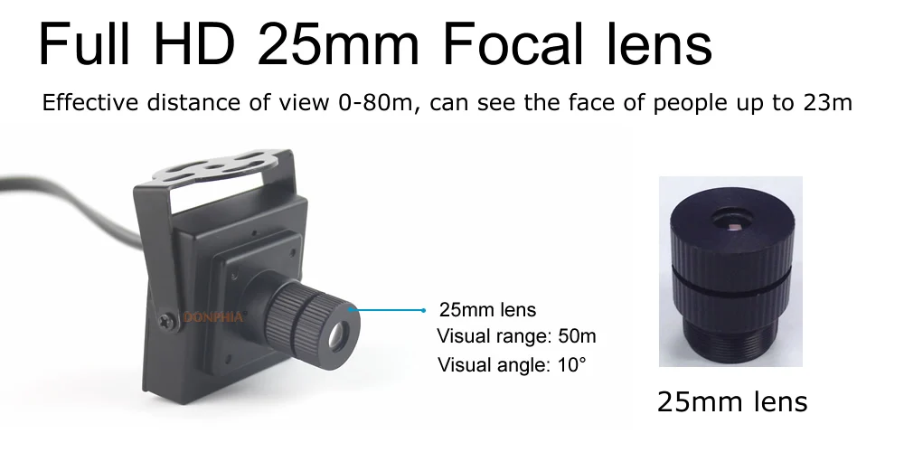 900TVL Мини CCTV камера 25 мм объектив длинные расстояния монитор угол обзора 10 градусов безопасности мини видео камеры наблюдения
