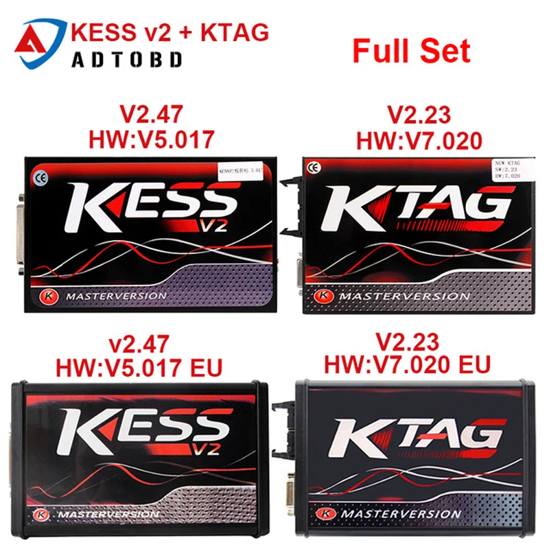 

KESS V2 Master KessV2 V2.47 V2.23 V5.017 EU Red PCB No Token Limit ECU programming Ktag OBD2 Manager Tuning Kit For Car