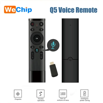 

Wechip Voice Control Fly Air Mouse For Gyro Sensing Game, 2.4GHz Wireless Microphone Remote Control For Smart TV,Android Box PC