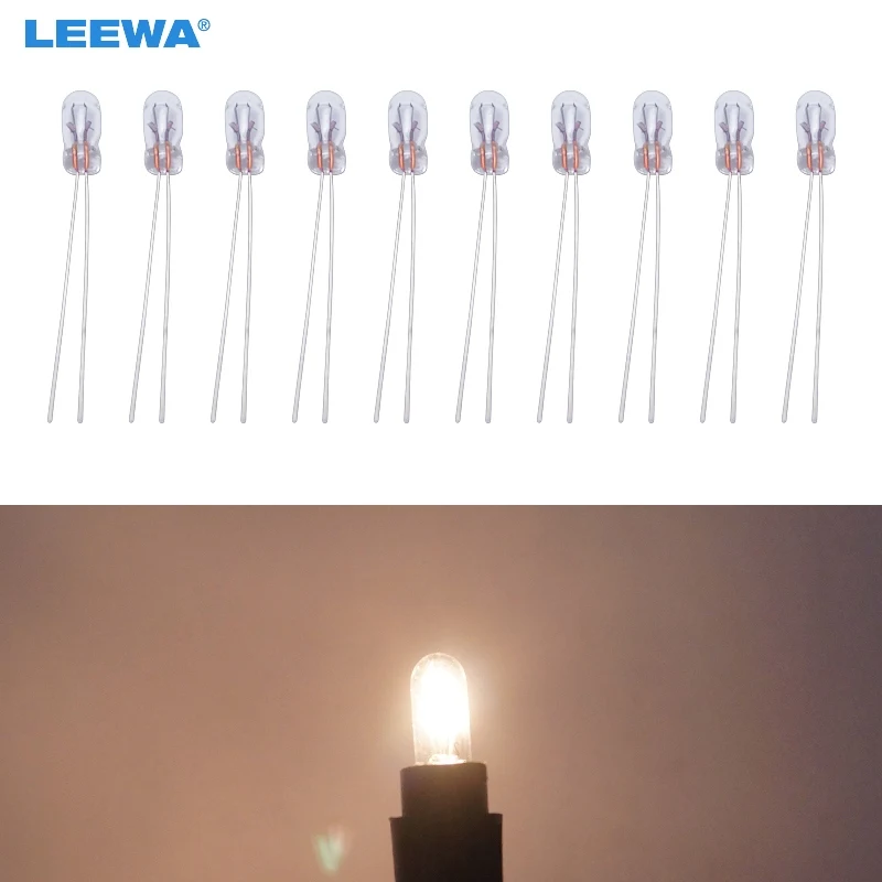 

LEEWA 100pcs Car T3 12V 30MA Halogen Bulb External Halogen Lamp Replacement Dashboard Bulb Light Warm White #CA2687