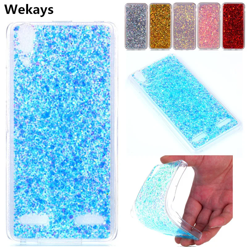Wekays caso para Lenovo limón K3 k30-t a6000 Plus Bling Glitter funda Carcasas para coque Lenovo Vibe K5 K 5 más a6020 K6 K 6 cubierta