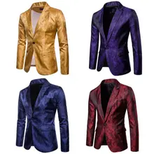 Новое поступление, роскошный мужской блейзер, приталенный, стильный, формальный, на одной пуговице, мужской пиджак, модный пиджак, куртка высшего размера плюс M-3XL