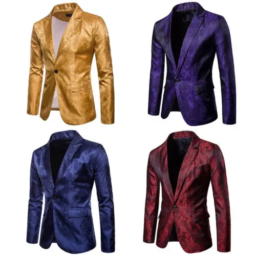 

New Arrival Luxury Blazer Lacket Men Slim Fit Stylish Formal One Button Suit Blazer Men Fashion Coat Jacket Top Plus Size M-3XL