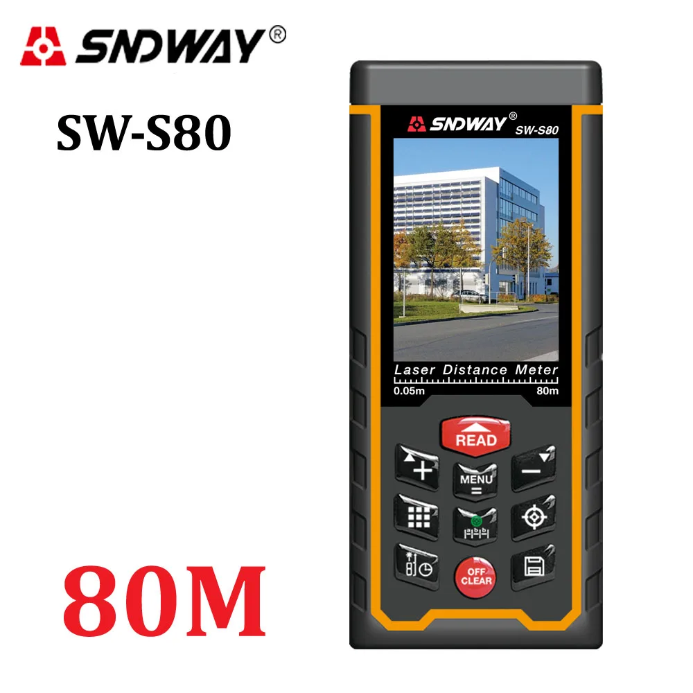 SNDWAY Camera laser distance meter 80m 120m laser rangefinder range finder measure tape trena ruler angle Diastimeter build tool - Цвет: SW-S80 80m camera