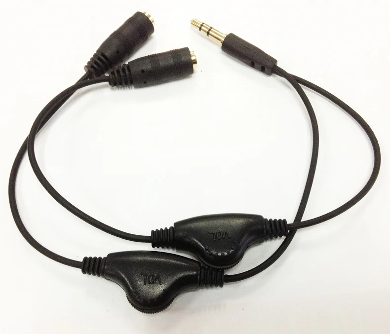 300pcs Headphone Splitter 3.5mm Jack Stereo Audio Adapter Male To 2