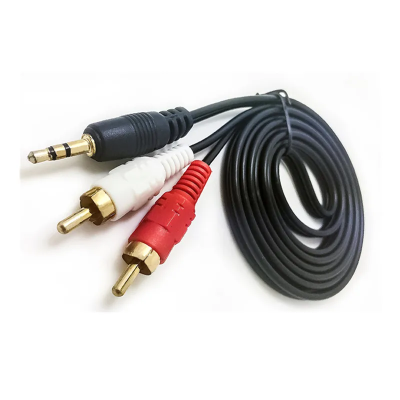 t Audio Cable Stereo 3.5 to 2RCA Audio Adapter Cable 1.5m Male Connector For DVD,TV,PC Speaker Radio Male Connector Free Shipping (6)