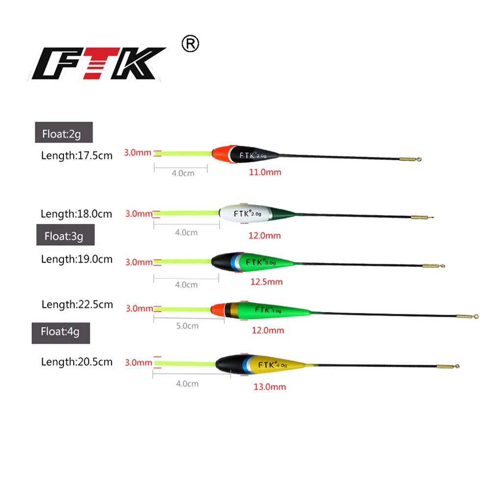 FTK 5 шт. 2 г, 3 г, 4 г Баргузинский пихтовый поплавок длиной 17,5 см-22,5 см поплавок для ловли на ловле с вертикальным буем поплавок, рыболовные снасти для ловли карпа