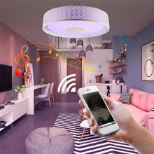 RGBW Music LED Ceiling Light Dimmable Bluetooth Music Player, Colorful Surface Mounted Lamp, Timer APP Control 85-265V 27-36W