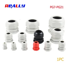 Действительно 1 шт. белый IP68 водонепроницаемый кабельный ввод нейлоновый пластиковый кабельный разъем PG7 PG9 PG11 PG13.5 PG16 PG21