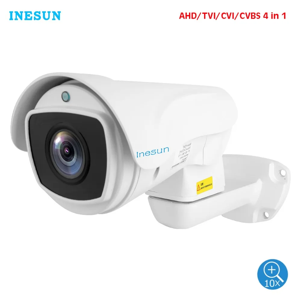 Inesun 5MP(2688x1944) Супер HD AHD PTZ CCTV камера 10X оптический зум наружная камера видеонаблюдения 330ft Лазерная ИК