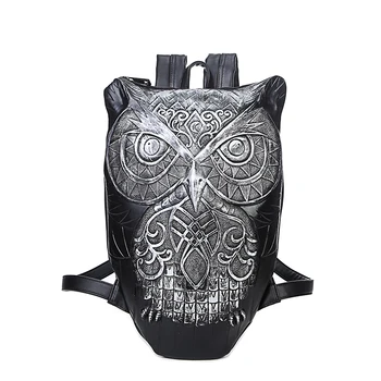 

Cute 3D Owl Backpacks Punk PU Leather Bag Fashion Casual Women Shoulder Bag Travel Loptop Camera Packs Large Space Zip Backpacks