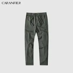 CARANFIER новые мужские брюки Повседневное Бизнес эластичной ткани узкие прямые брюки мужские рабочие штаны одежда зеленый Черный, серый цвет