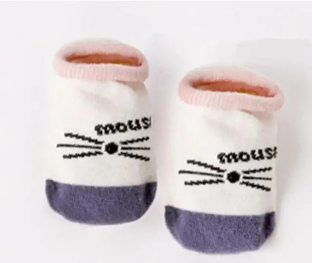 Носки для новорожденных детей этаж подошве Носки для девочек Детские хлопковые короткие носки с резиновой подошвой для малышей kniekousen Детские Meias INFANTIL - Цвет: mouse