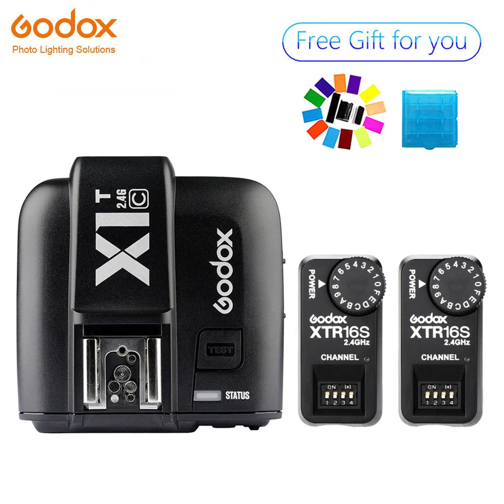 

2x Godox XTR-16S Wireless 2.4G Power Control Flash Receivers + X1T-C TTL Wireless Transmitter For Canon V850 V860C V860N Flash