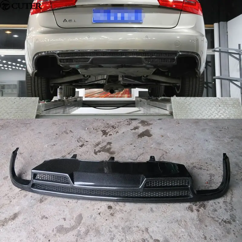 A6 C7 RS6 ABT style Carbon Fiber Car Body Kits rear bumper diffuser