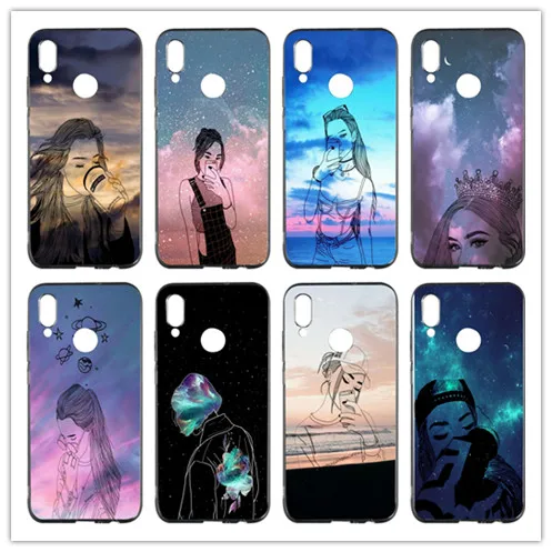 girl lockscreen Soft TPU Mobile Phone Case Cover For Huawei p smart Honor 4C 5C 6A 6X 7X 8X 9 lite V8 V9 Play V10 shell | Мобильные