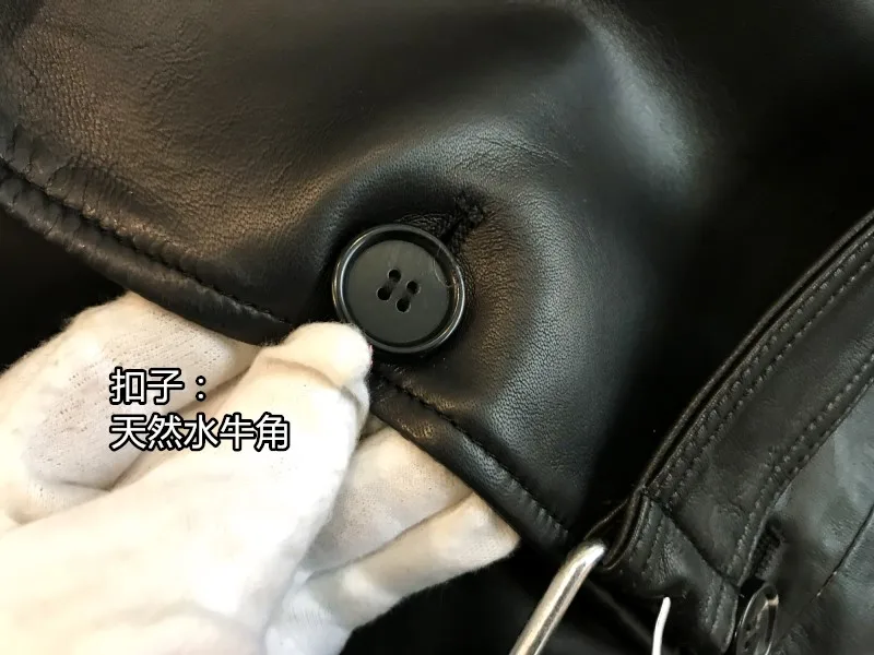 Perfect So tender!Only 37 pieces!Exported to Japan!Italy without coating lamb skin leather leather male long windbreaker 6
