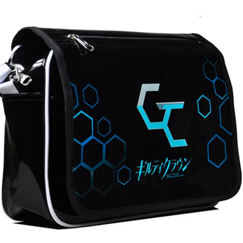Guilty Crown Anime Cartoon Schoolbag patent leather Waterproof Shoulder Bag Ouma Shu Cosplay Students Messenger Bags