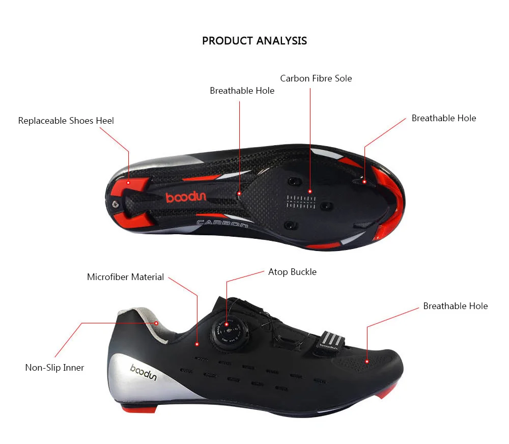 Boodun велосипедная обувь из углеродного волокна, дышащая обувь для шоссейного велосипеда, самозакрывающаяся велосипедная обувь, Zapatillas Ciclismo, спортивные гоночные кроссовки