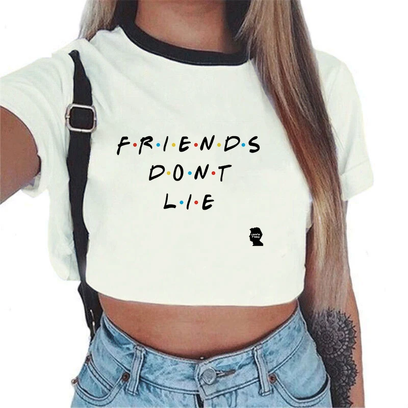 Женские летние топы 2019 Сексуальная футболка tumblr Kawaii Harajuku с принтом Best Friends