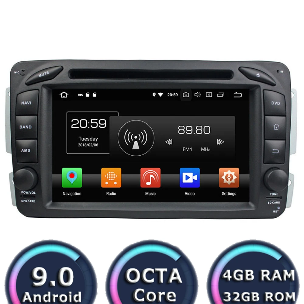 Roadlover Android 9,0 автомобильный dvd-плеер для Benz ML W163 CLK W209 C-Class W203 SLK W170 E-Class W210 A-Class W168 Стерео gps Navi