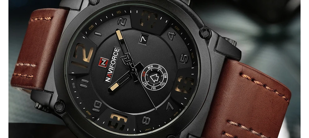 Naviforce Для мужчин творческий роскошные кварцевые часы Мода Спортивные часы Для Мужчин's Водонепроницаемый Наручные часы верхней части мужской Relogio Masculino