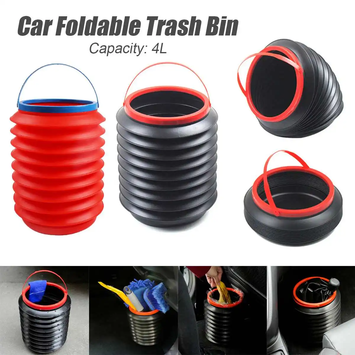 

4L Universal Car Trash Bin Auto Organizer Storage Box Car Trash Can Rubbish Gargage Holder Automobile Storage Bucket Accessories