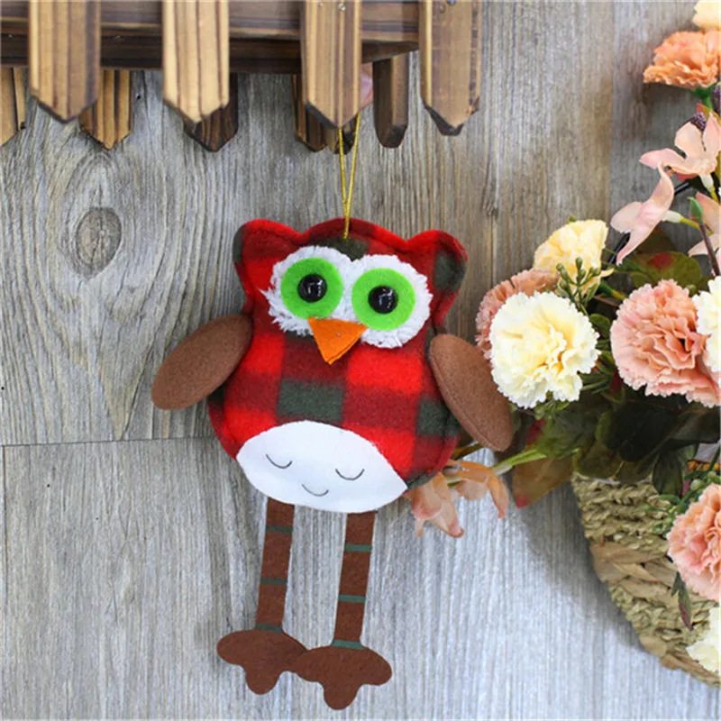 2018 New Merry Christmas Owl Plush Pendant Toys Christmas Tree Nighthawk Owl Dolls Xmas Party Room Shop Home Decor 12pcslot (11)