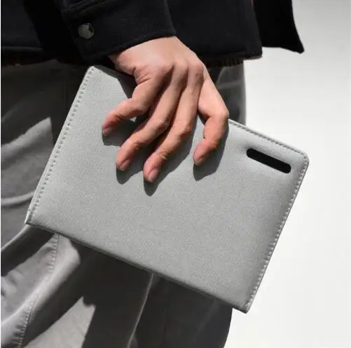 Xiaomi Mijia Kaco Noble paper NoteBook из искусственной кожи со слотом для карт, кошелек, книга для офиса, путешествий, студентов, с ручкой и чехол - Цвет: Серый