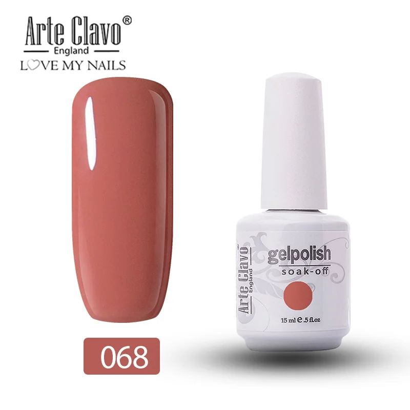 Arte Clavo Гель-лак для ногтей 15 мл зеленая серия гель uv Vernis Гибридный гель лак для маникюра дизайн ногтей Белый Гель-лак замачиваемый - Цвет: 068