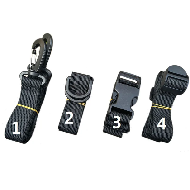 

Outdoor Emergency Strapping Belt Backpack Nylon Ribbon Belts for Traveling Hiking Camping Tents Ties 4 Styles 125cm per Set
