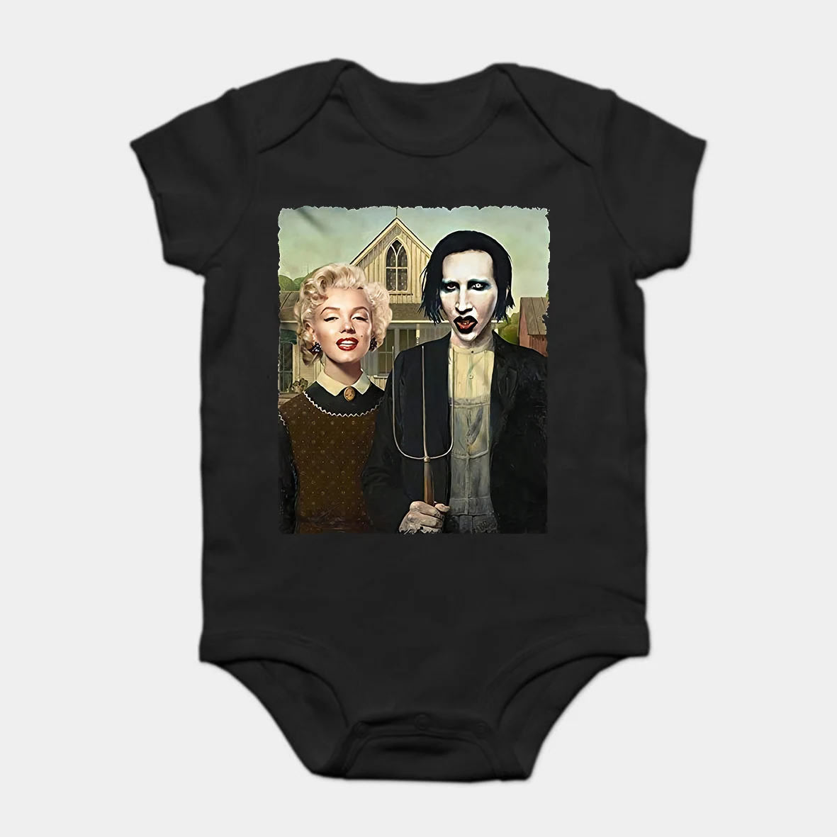 

Baby Onesie Baby Bodysuits kid t shirt Marilyn Monroe Manson American Gothic Funny Glamour Pinup