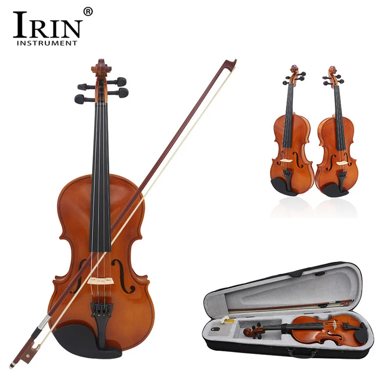 

4/4 Full Size Violin Natural Acoustic Fiddle With Case Bow Rosin Basewood Body 4 Stringed Instrument For Beginner