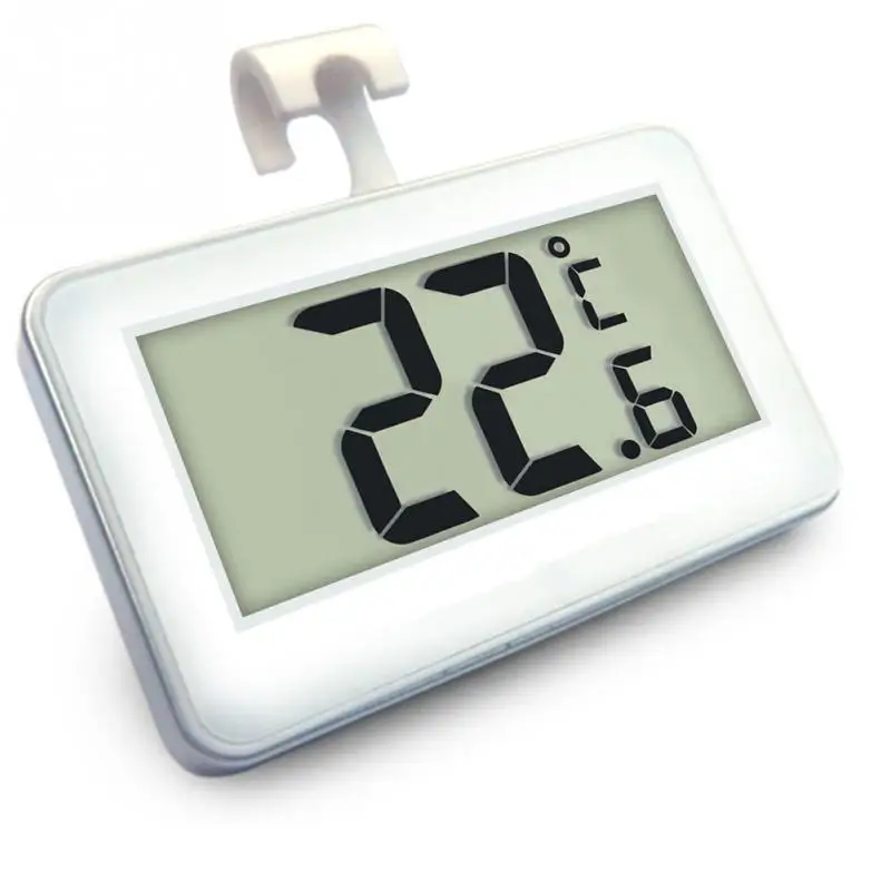 White Mini Digital LCD Thermometer for Fridge Freezer Room With