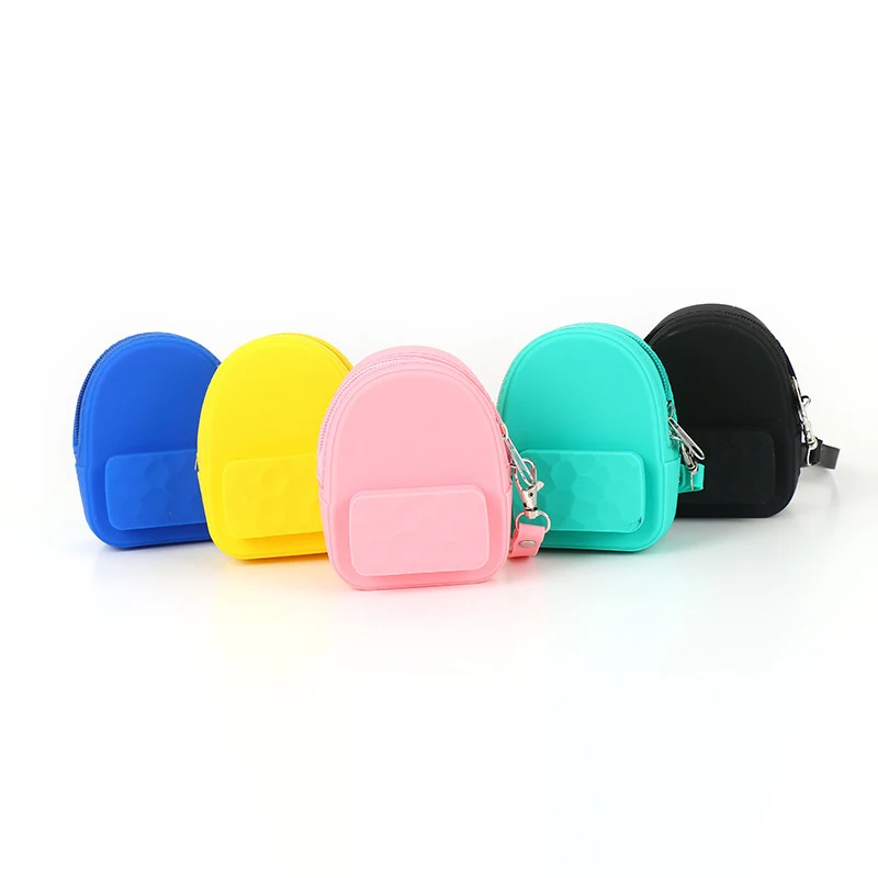 

20PCS / LOT Portable Silica Gel Coin Purse Cute Coin Bag Children Pure Candy Color Wallets Key Pouch