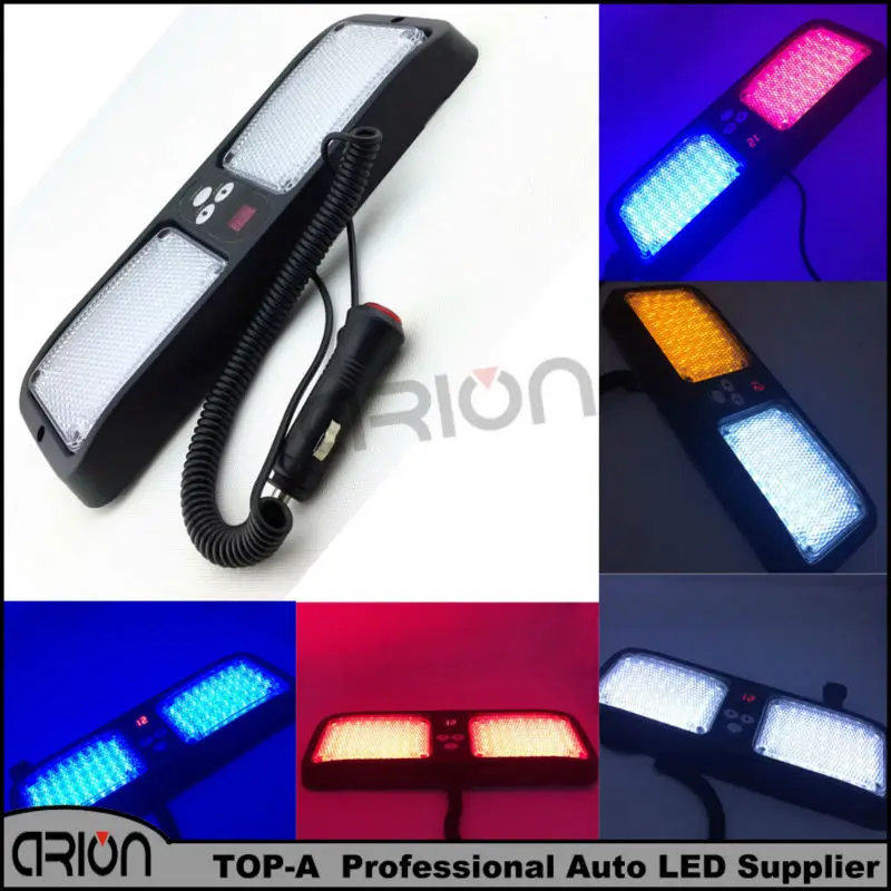 

86 LED Super Bright Car Truck Emergency Visor Strobe Flash Light Panel 86LED 2x43 LED 6 Optional Colors Red Blue Amber White