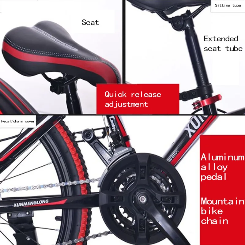 Best Mountain Bike Bicycle Adult Teenager One-wheel Shifting Damping Double Disc Brake Male And Female Student Mountain Biking 7