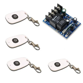 

New Style Wide Voltage DC 12V 24V 36V 48V 30A 1CH Wireless Remote Control Switch System Receiver & 4pcs Oval Shape Transmitter