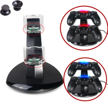 

For Sony Playstation 4 PS4 Pro Slim Controller Dual USB Port Red/Blue LED Indicator Fast Charging Dock Station Charger Stand