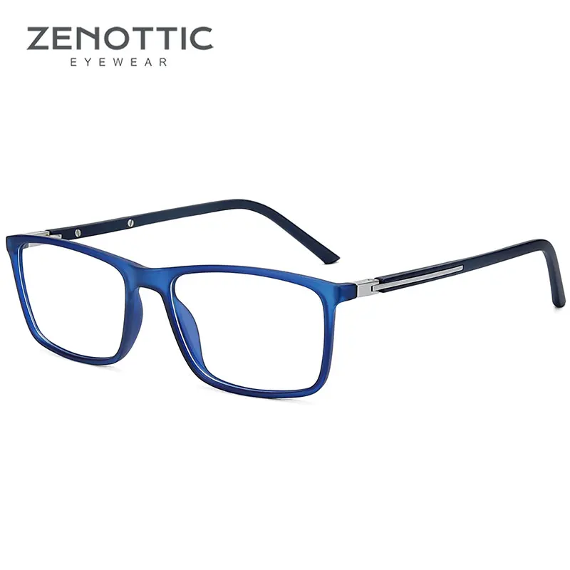 Очки ZENOTTIC, оправа, мужские очки, квадратные, модные, оптические, по рецепту, очки для чтения, прогрессивные очки BT2201 - Цвет оправы: Blue