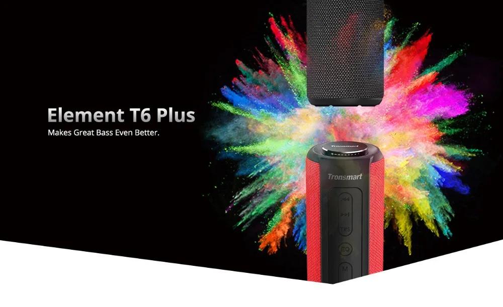 Tronsmart T6 Plus Bluetooth динамик 40 Вт портативный динамик глубокий бас Саундбар с IPX6 Водонепроницаемый, power Bank функция SoundPul