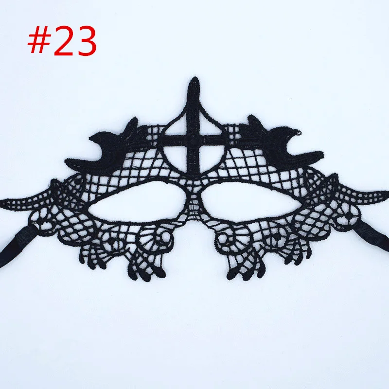 1 шт. ролевые игры. Черная Женская Сексуальная кружевная маска вечерние маска для хеллоуина и карнавала Венецианский костюм Карнавальная маска анонимный карнавал - Цвет: 23 cross