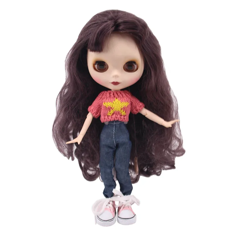 Blyth/15 видов стилей одежды для кукол, 1 комплект одежды = свитер+ джинсы для BJD, 30 см, 1/6 год, платье для куклы Blyth, Рождественская игрушка для девочек