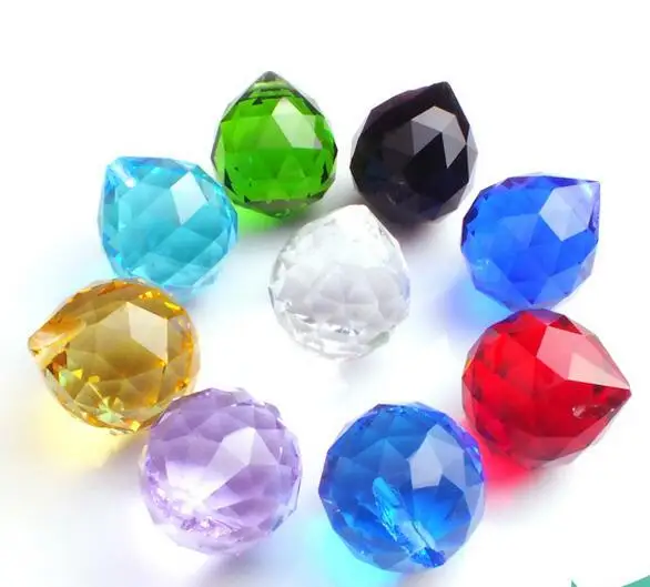 40 шт.+ 10 видов цветов смешанные цвета 40 мм Ограненный Кристалл PRISM люстра Suncatcher мяч Свадебная вечеринка украшения+ кольца
