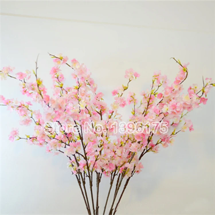 110 см натуральный шелк вишневый цвет для свадебного украшения Арка цветок Сделай Сам искусственные ветки вишни деревья искусственные цветы 4 ветки