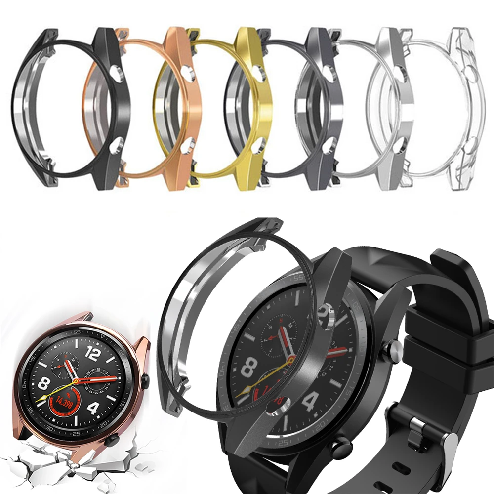 

For Huawei Watch GT/ Huawei Watch 2 Pro Electroplated Protective Case Hollow Cover TPU Shell Anti-Scratch Sports Accessories